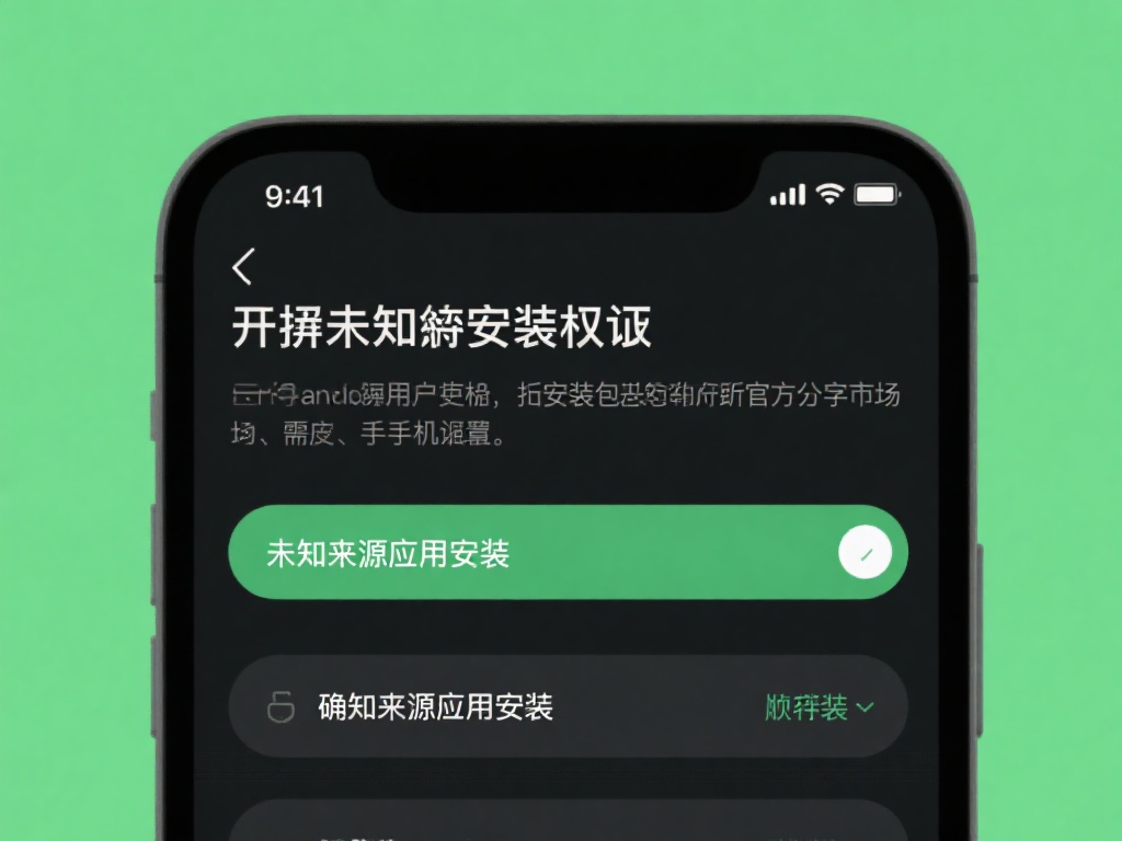 开启未知来源安装权限：
对于安卓用户来说，若安装